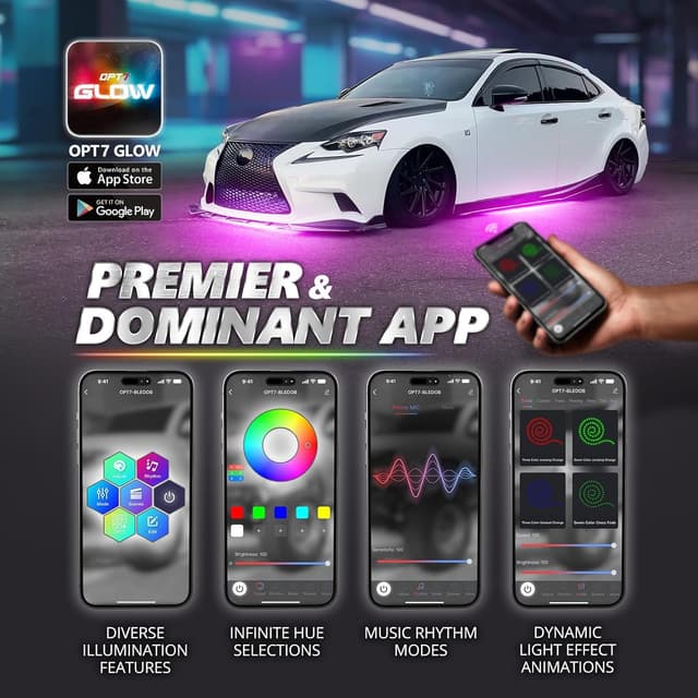 Detalle de OPT7 Aura Pro Underglow LED Kit for Car RGB Lights