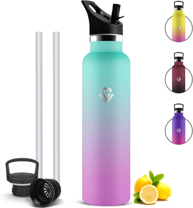 Detalle de Mujigaga borraccia termica da 1 litro in acciaio inox con cannuccia, senza BPA e anti-perdite