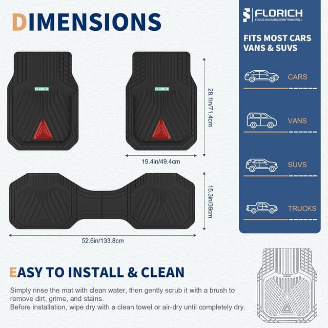 Detalle 2 de FLORICH Car Floor Mats 3-Piece All-Weather