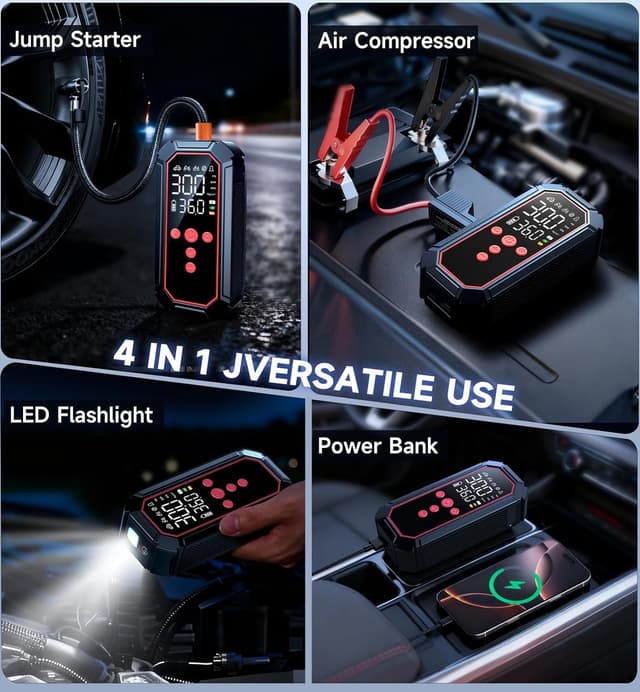 Detalle de Fshyos jump starter 150 PSI air pump