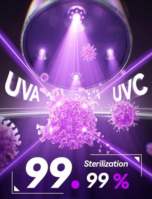 Detalle de Beser Ultrasonic Retainer Cleaner (200ML, Warm White) – ultrasonic bath for aligners, nightguards, dentures & jewellery