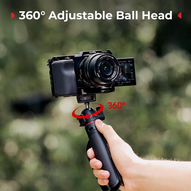 Detalle 2 de SMALLRIG mini trépied de bureau portable 5285B avec rotule 360° (vis 1/4”-20) pour smartphone, reflex et GoPro Hero 10/11/12/13