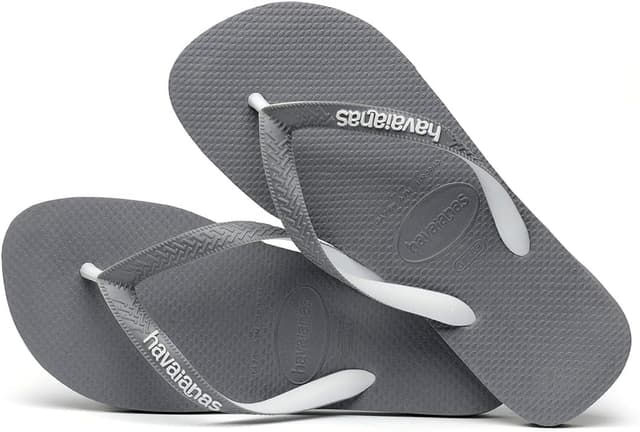 Detalle 2 de Havaianas Brasil Logo Kids gris acier — sandales unisex pour enfant (12 UK Child)