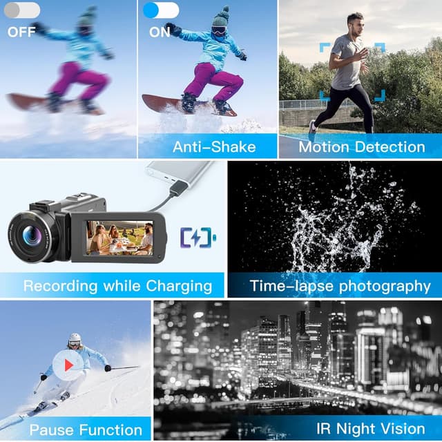 Thumbnail 4 de Videocámara 1080P Full HD 36MP 30FPS con visión nocturna IR