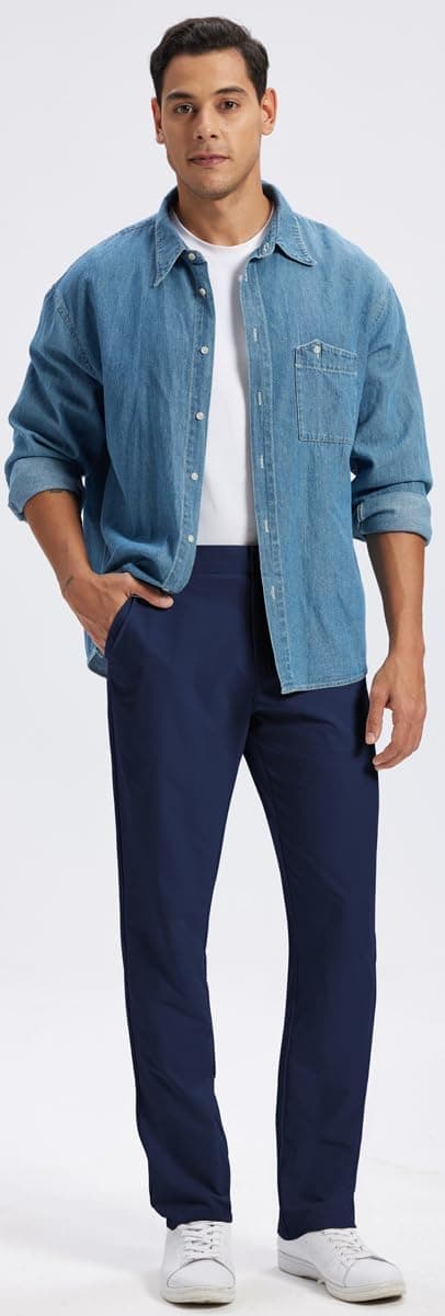 Detalle 2 de SPOSULEI Men’s Golf Pants with Elastic Waist, Lightweight Quick-Dry, Water-Resistant Finish, 4 Pockets