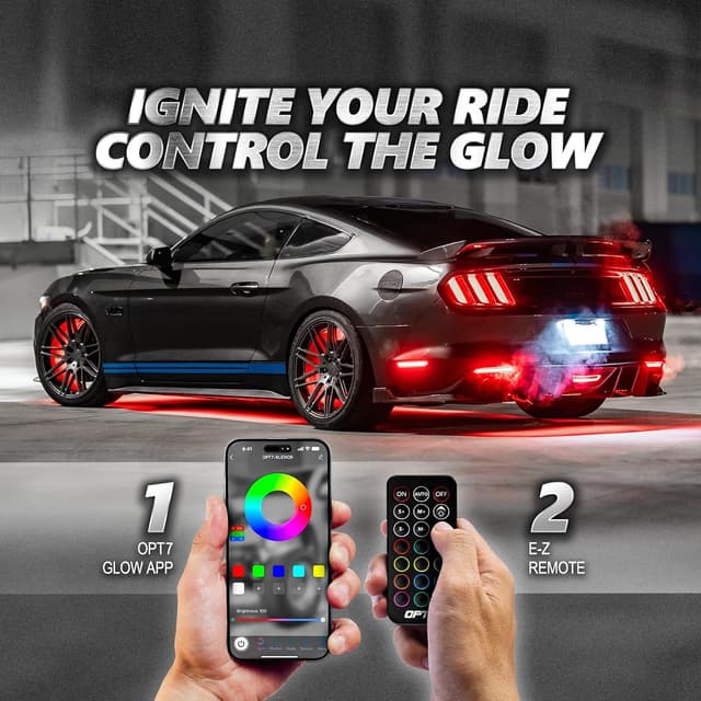 Detalle 2 de OPT7 Aura Pro Underglow LED Kit for Car RGB Lights