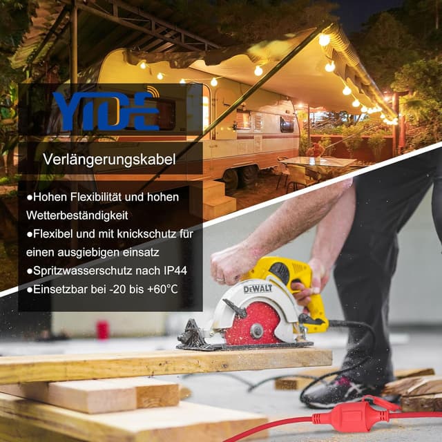 Thumbnail 6 de YIDE Verlängerungskabel 4 m Outdoor, 3G1,5