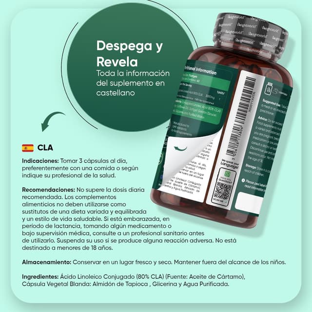 Thumbnail 4 de CLA Ácido Linoleico Conjugado 3000mg 🌿 Suplemento Keto de Aceite de Cártamo