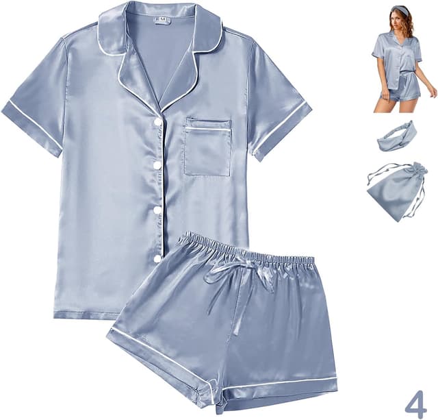 Thumbnail 4 de Satin Silky Pajama Set Floral XS-4XL