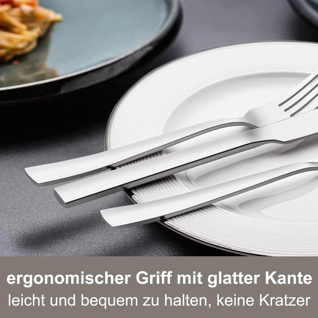 Detalle 2 de Deedro Besteck-Set für 12 Personen (60-teilig) aus Edelstahl – Messer, Gabeln, Löffel & mehr