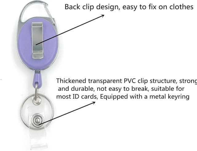 Detalle de ZHIYE Retractable badge reel clips 5 pack