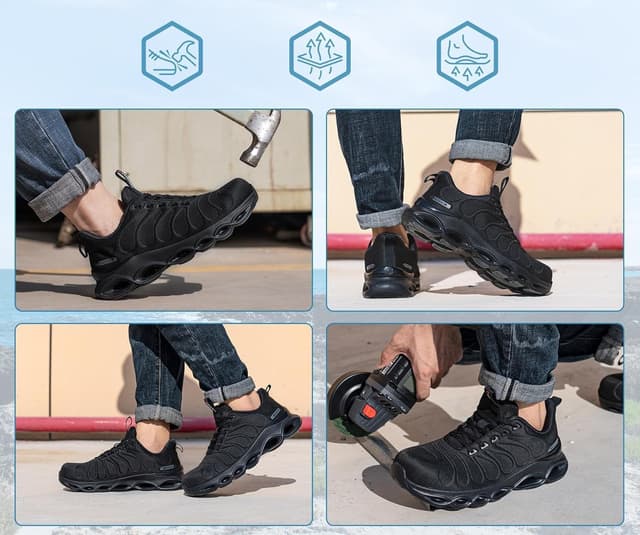 Thumbnail 6 de LARNMERN Steel Toe Work Safety Shoes (ASTM F2413) Lightweight Comfort Sneakers