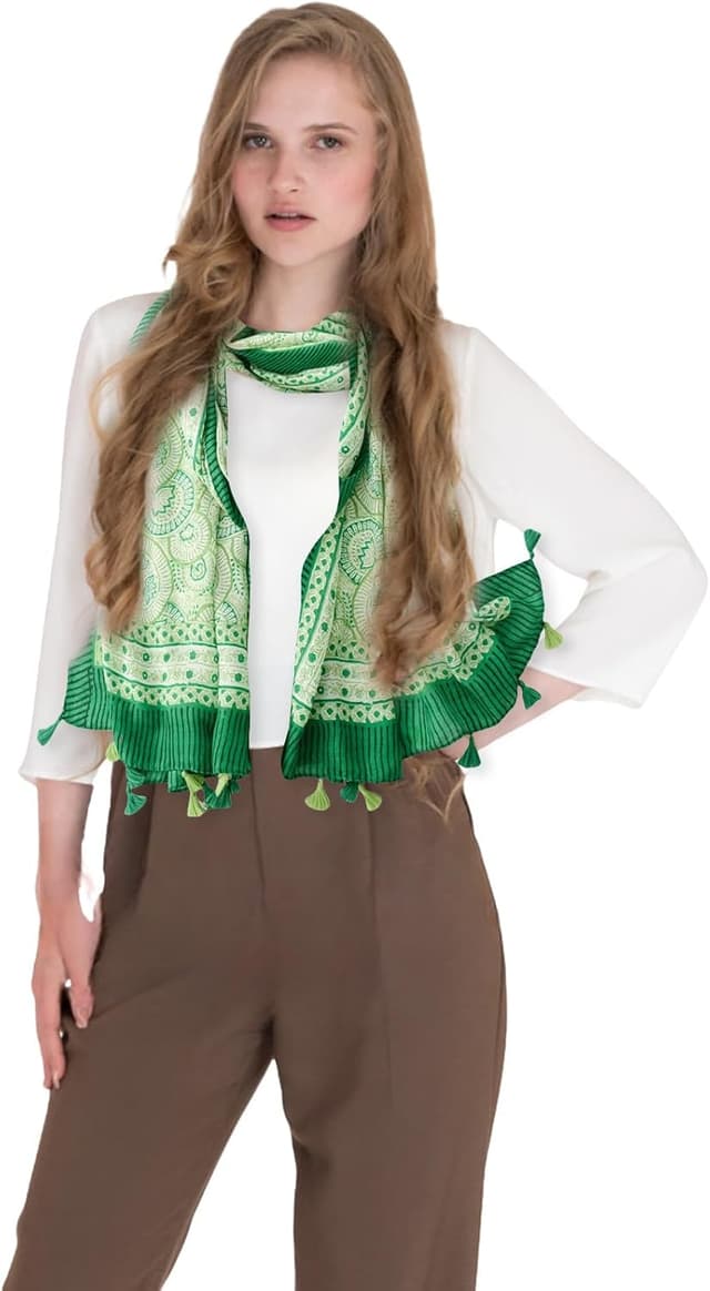 Detalle 2 de prinfantasy women’s long scarf shawl wrap (180 x 85 cm) – soft, lightweight styling for day to evening