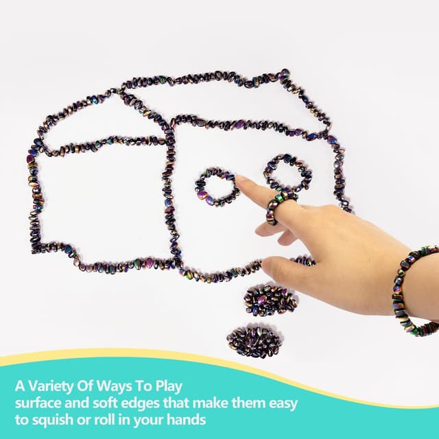 Detalle 2 de 1000pcs Ferrite Putty Fidget Toys Magnetic Stones in Metal Tin (Adults) – Multicoloured