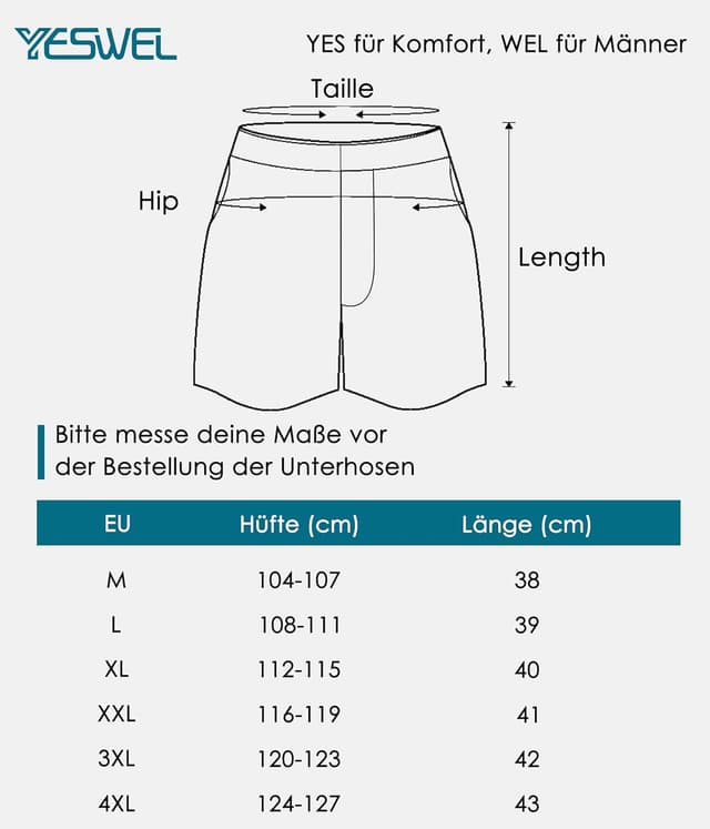 Detalle 2 de YESWEL 6er/10er Pack Herren-Boxershorts aus atmungsaktivem Baumwollmix – lockere Retro-Unterwäsche (M–4XL)