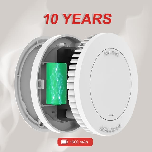 Detalle de Smoke Alarm for Home 10 Year Battery 3 Pack