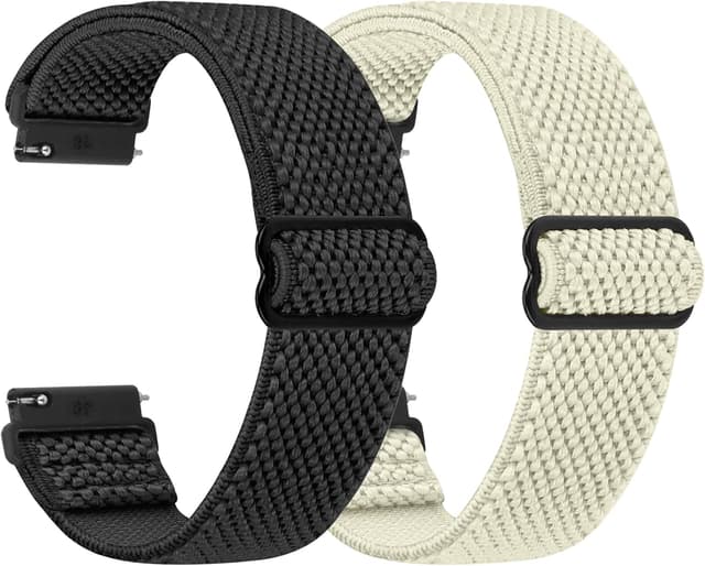 Detalle 2 de SHIJZWD elastische Uhrenarmbänder 16–24 mm mit Schnellverschluss (Nylon, verstellbare Dehn-Schlaufe)