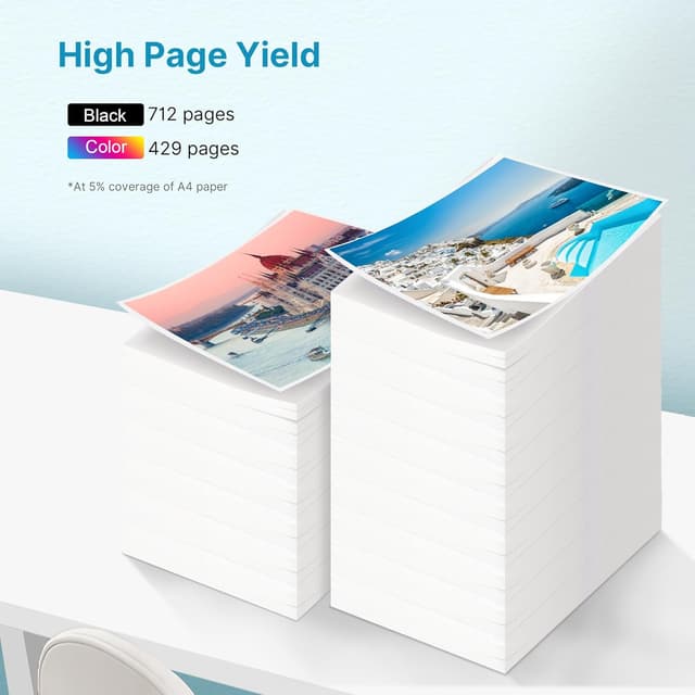 Detalle de Eudul 61XL Black/Color Replacement Ink Cartridges (HP 61 Combo Pack, 2-Pack)