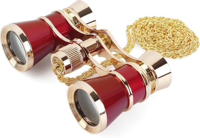 Detalle de Aomekie Theatre Opera Glasses Binoculars 3X25 (Red) with Chain