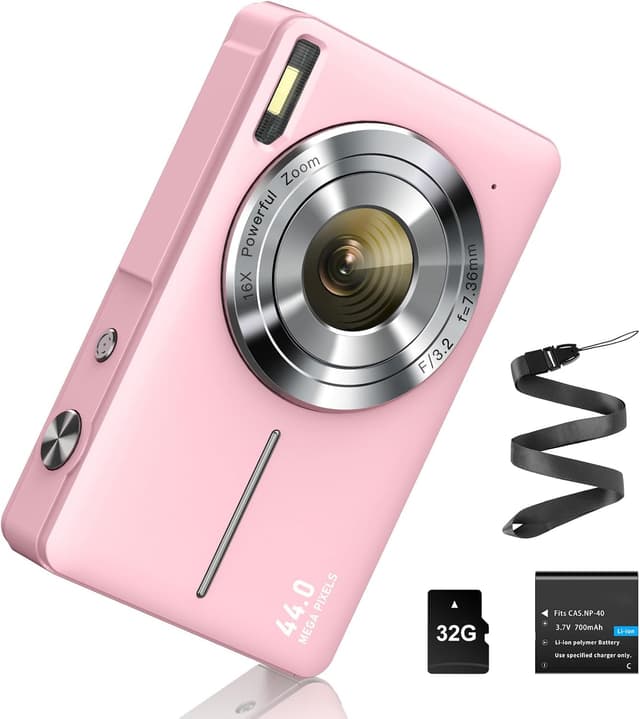 Detalle de Cámara de Fotos Digital 44MP Rosa