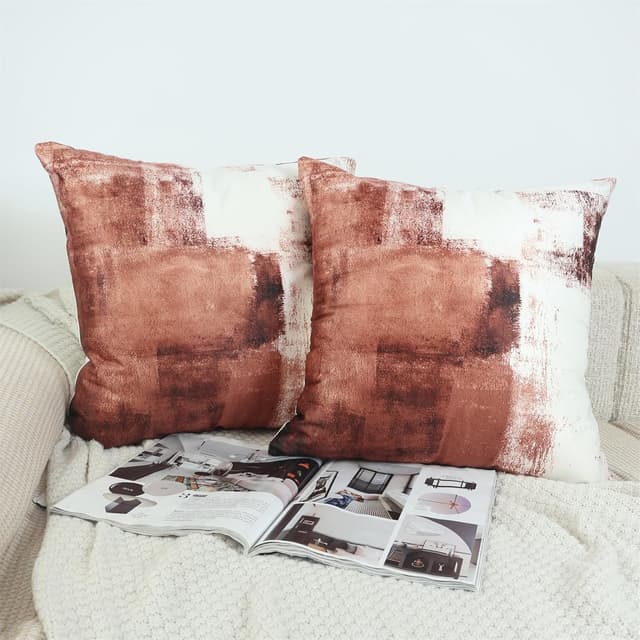 Detalle de OYIMUA Deko-Kissenbezug 50x50 im 2er-Set aus Samt (Quadrat) – mit verdecktem Reißverschluss