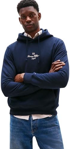 Imagen de Tommy Hilfiger Hoodie Flag Script con capucha, talla S en OfertitasTOP