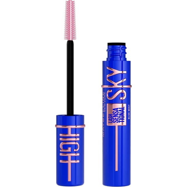 Detalle 2 de Maybelline New York Sky High Blue Mist Wimperntusche in intensivem Blau – für extreme Länge & volles Volumen