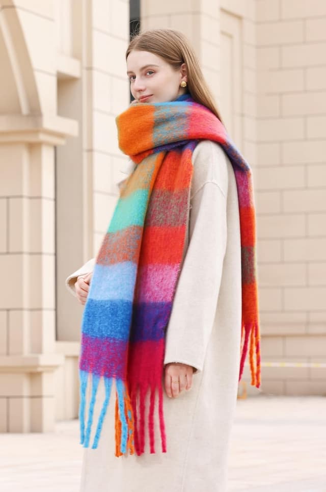 Thumbnail 4 de Wander Agio Winter Women Warm Scarf — Long Plaid 🧣