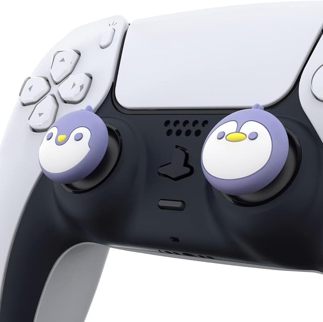 Detalle de PlayVital Penguin thumb grip caps for PS5/PS4, Xbox and Switch controllers