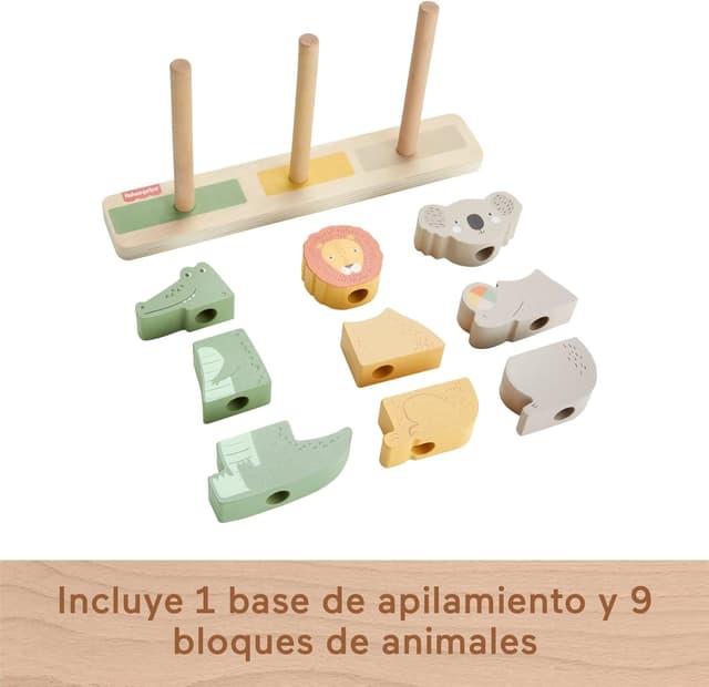 Thumbnail 4 de Fisher-Price Bloques apilables de animales 🦁, 10 piezas Montessori