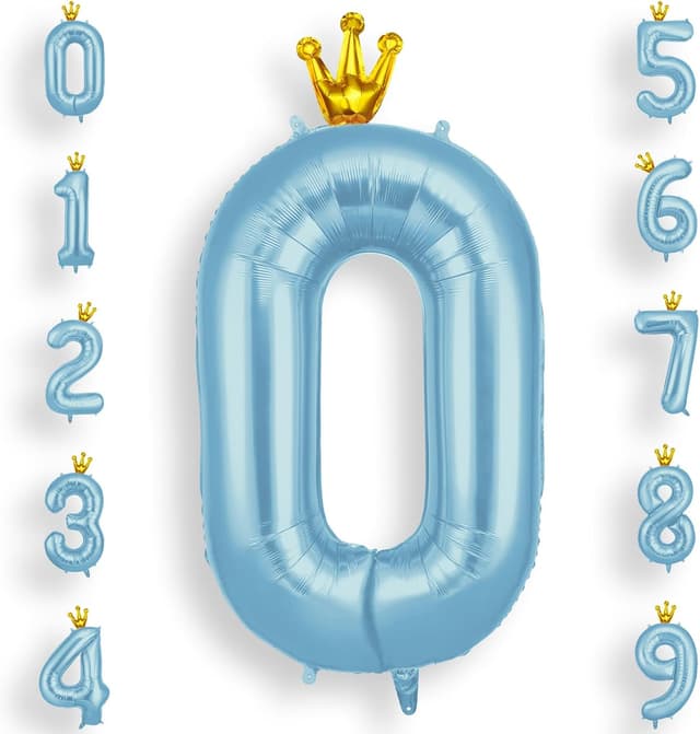 Imagen de AOOSU Ballon Chiffre 0 Bleu Couronne 101 cm en OfertitasTOP
