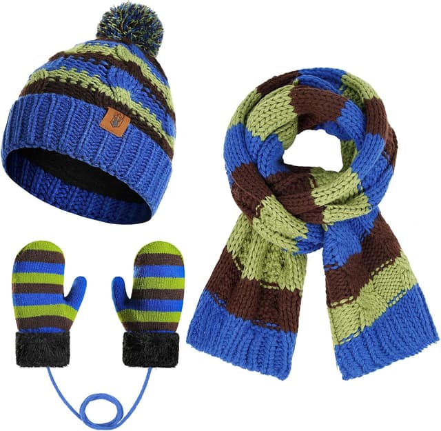 Imagen de INSISMY Ensemble Bonnet Écharpe Gants Enfant 3-8 ans en OfertitasTOP