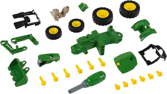 Detalle de Theo Klein 3903 Trattore John Deere con sollevatore frontale, contrappeso e parti smontabili (1:24)