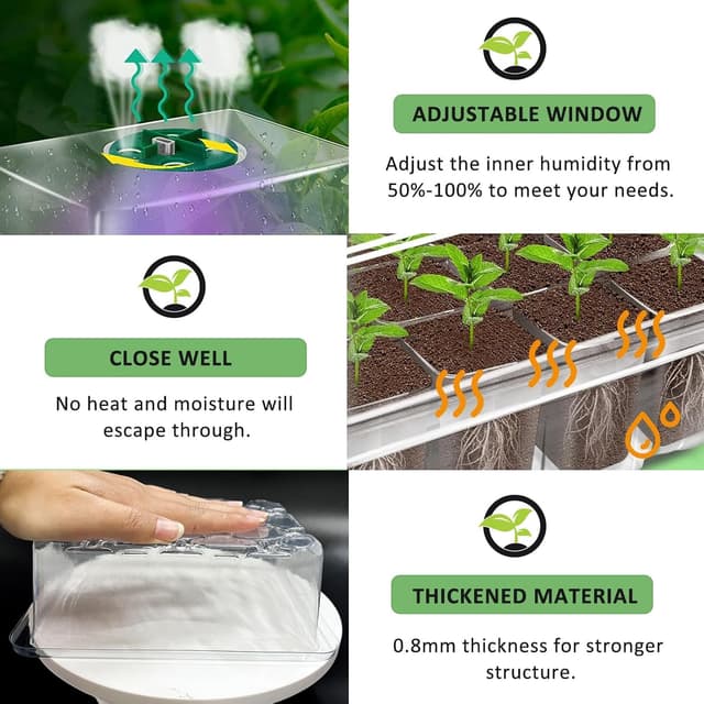 Detalle de VDYXEW seed germination kit 12 cells