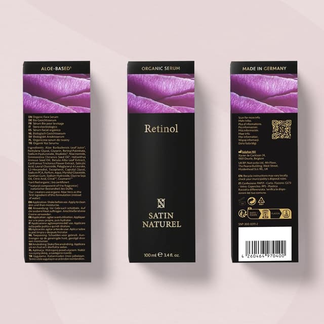Detalle de Satin Naturel Sérum au Rétinol 100 ml : anti-âge, anti-rides et éclat pour le visage