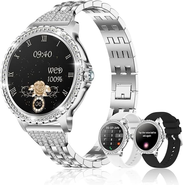 Imagen de Colesma Brillante Smartwatch Plateado Mujer ⌚ Llamadas, Salud y Fitness en OfertitasTOP