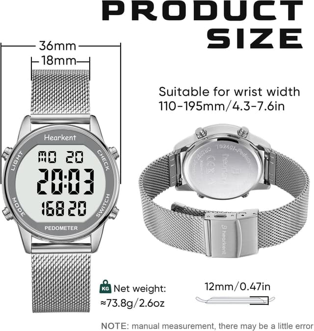 Thumbnail 2 de Hearkent Step Tracker Watch for Women