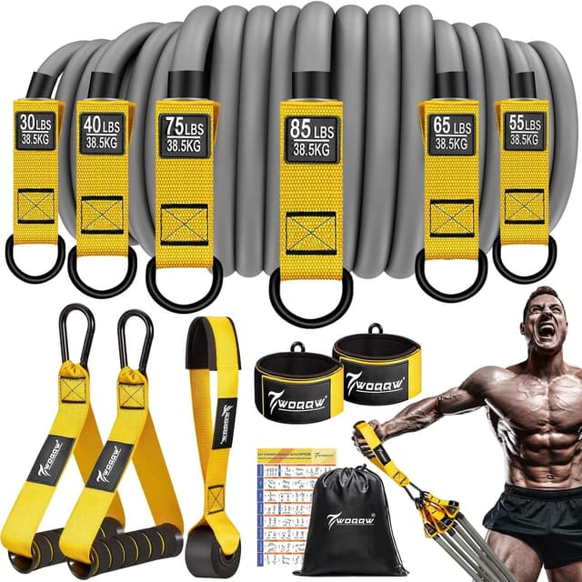 Detalle de WOQQW 350lbs Resistance Bands Set