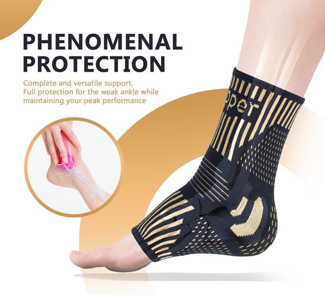 Thumbnail 3 de Lusenone Copper Ankle Brace Support Compression Sleeve Socks (Pair) for Men & Women