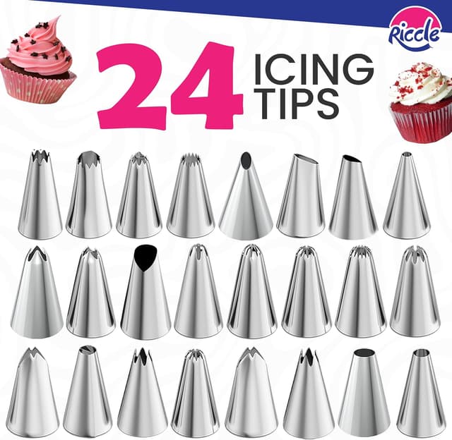 Thumbnail 6 de Riccle 94-Piece Cake Decorating Kit with Cake Turntable (Piping Tips, Bags, Spatulas & Scrapers)