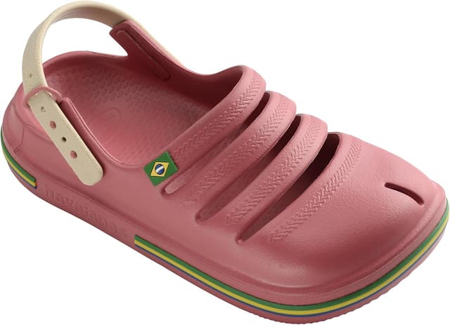 Detalle de Havaianas Kids Clog Brasil — sabots unisexes enfant, couleur séquoia