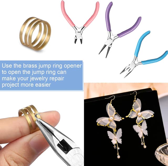 Detalle de Reastar Jewellery Pliers set (3 pcs) with jump ring opener – needle/chain nose, wire cutters & round nose