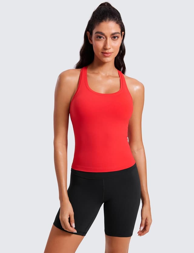 Detalle de CRZ YOGA Butterluxe racerback gym vest top for women (scoop neck, no built-in bra)