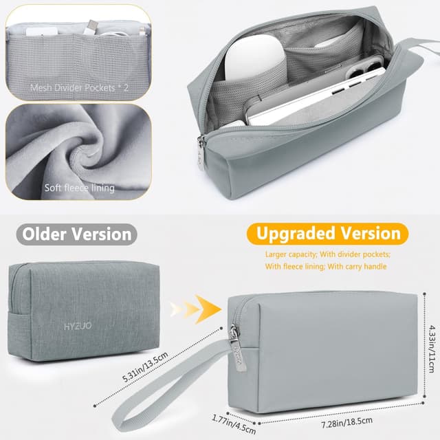 Detalle de HYZUO 15–16 Zoll Laptophülle-Set mit Schutzhülle und Zubehörtasche, Stein Grau