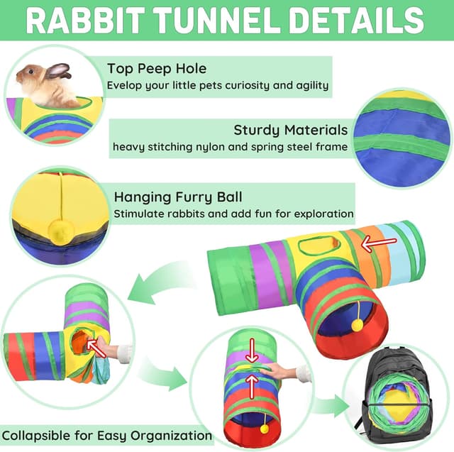 Detalle de Ousiya 26-in-1 natural rabbit toys set