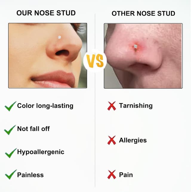 Thumbnail 3 de Nose Rings Studs 8pcs nose studs