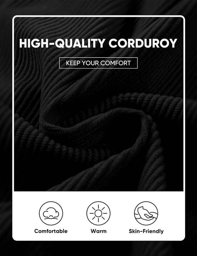 Thumbnail 4 de JMIERR Corduroy Quarter-Button Sweatshirt with Pockets