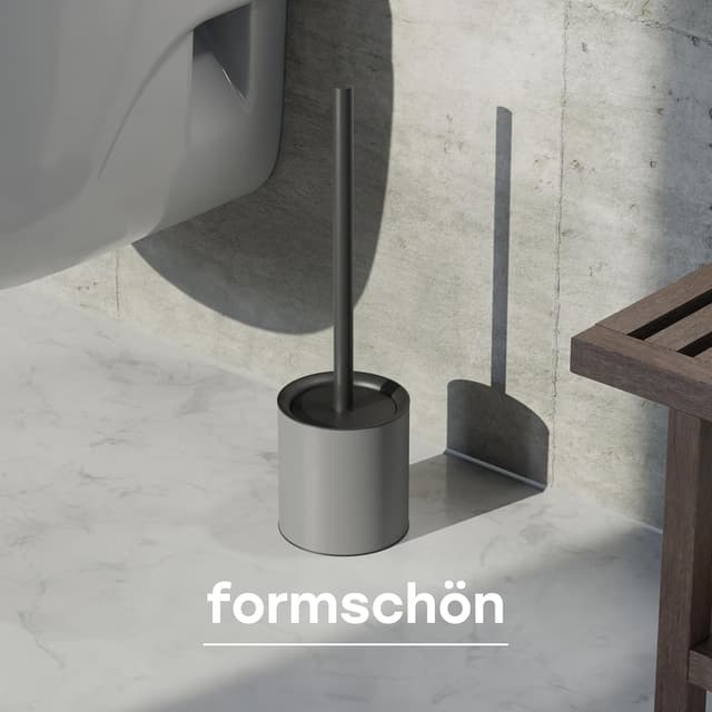 Thumbnail 2 de SAVEGA Klobürste aus Silikon & Edelstahl (grau) – antibakterielle WC-Bürste mit Spritzschutz und Halter