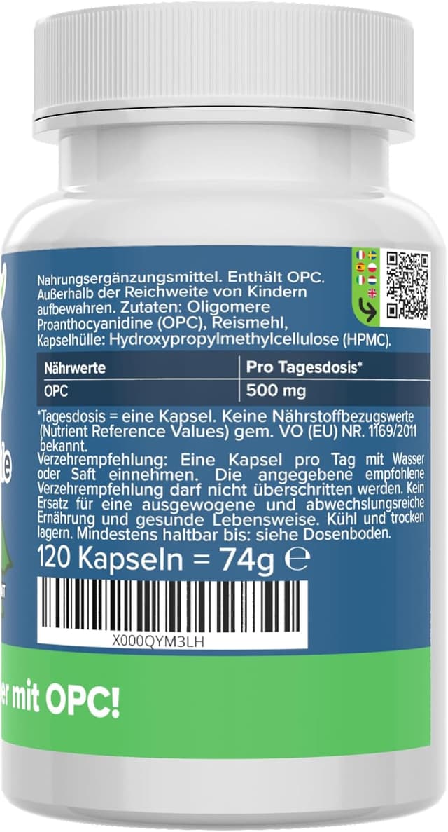 Thumbnail 6 de OPC Traubenkernextrakt Kapseln 500 mg đź’Š