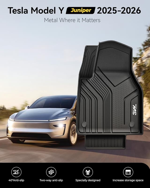 Detalle 2 de 3W 10-Piece All-Weather Floor Mats & Boot Liner for Tesla Model Y Juniper Premium Performance (2025–2026) – Thorex™ TPE Set